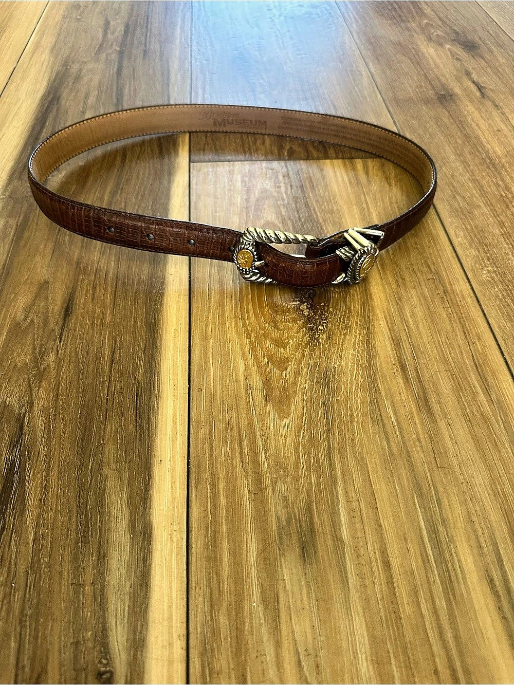 Brighton Museum Collection Croc-Embossed Leather Belt size small